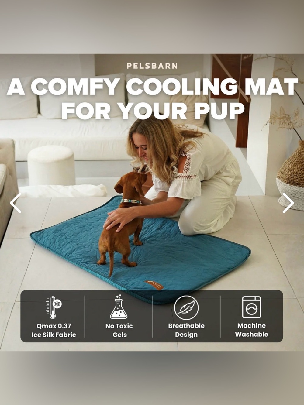 NWOT Pelsbarn Blue Cooling Dog Mat - Size Small